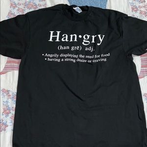 Hanger graphic black T-shirt.